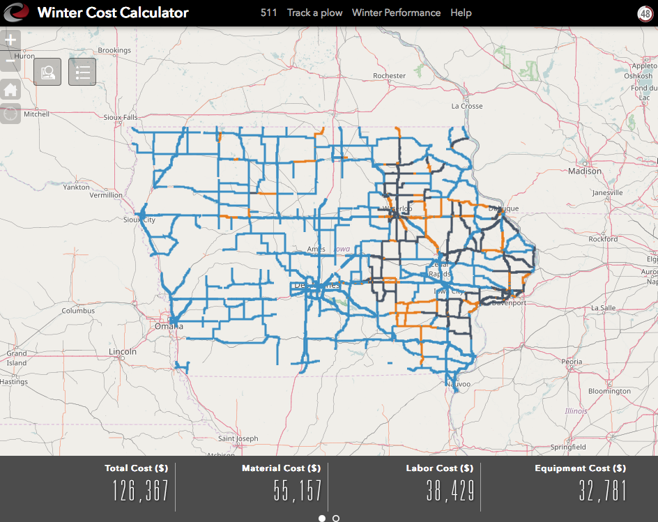 Iowa DOT Winter Cost Calculator