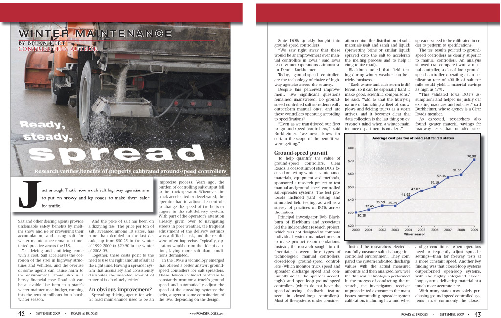 Ready, Steady, Spread article in Roads & Bridges